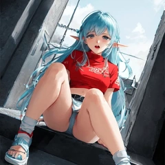 00499-[number]-23732467-8k, masterpiece, high quality, 4k, best quality, panties, nsfw,  (ahegao), on knees, fantasy setting, elf girl, prison
