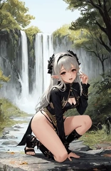 00539-[number]-2334599526-8k, masterpiece, high quality, 4k, best quality, panties, nsfw,  (ahegao), on knees, fantasy setting, elf girl