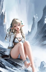 00542-[number]-2334599529-8k, masterpiece, high quality, 4k, best quality, panties, nsfw,  (ahegao), on knees, fantasy setting, elf girl