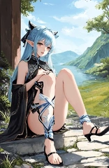 00533-[number]-2334599520-8k, masterpiece, high quality, 4k, best quality, panties, nsfw,  (ahegao), on knees, fantasy setting, elf girl