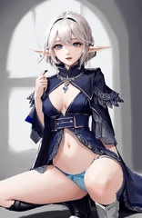 00509-[number]-2334599496-8k, masterpiece, high quality, 4k, best quality, panties, nsfw,  (ahegao), on knees, fantasy setting, elf girl