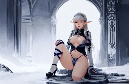 00000-[number]-3675673180-8k, masterpiece, high quality, 4k, best quality, panties, nsfw,  (ahegao), on knees, fantasy setting, elf girl