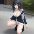 00176-[number]-578837451-Anime girl, high quality, 4k, best quality, cleavage, nsfw,  (ahegao), on knees, anime girl on knees
