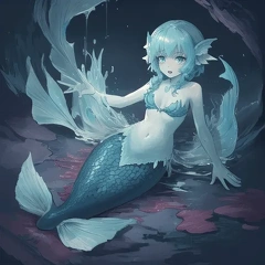 00081-[number]-1678319229-lineart, 2d , 1girl, ((monster girl, fish girl, slime, tentacles)), liquid, dripping, (furry female 0.85), monster mash, (fish),