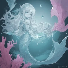 00086-[number]-1678319234-lineart, 2d , 1girl, ((monster girl, fish girl, slime, tentacles)), liquid, dripping, (furry female 0.85), monster mash, (fish),