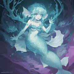 00089-[number]-1678319237-lineart, 2d , 1girl, ((monster girl, fish girl, slime, tentacles)), liquid, dripping, (furry female 0.85), monster mash, (fish),