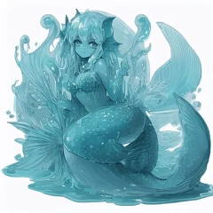 00047-[number]-1678319195-lineart, 2d , 1girl, ((monster girl, fish girl, slime, tentacles)), liquid, dripping, (furry female 0.85), monster mash, (fish),