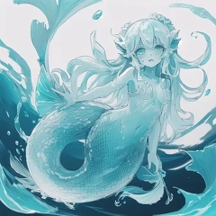 00046-[number]-1678319194-lineart, 2d , 1girl, ((monster girl, fish girl, slime, tentacles)), liquid, dripping, (furry female 0.85), monster mash, (fish),