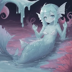 00053-[number]-1678319201-lineart, 2d , 1girl, ((monster girl, fish girl, slime, tentacles)), liquid, dripping, (furry female 0.85), monster mash, (fish),