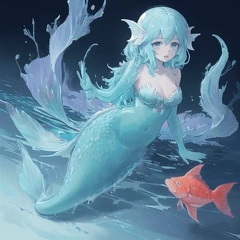 00038-[number]-1678319186-lineart, 2d , 1girl, ((monster girl, fish girl, slime, tentacles)), liquid, dripping, (furry female 0.85), monster mash, (fish),