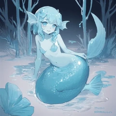 00015-[number]-1678319163-lineart, 2d , 1girl, ((monster girl, fish girl, slime, tentacles)), liquid, dripping, (furry female 0.85), monster mash, (fish),