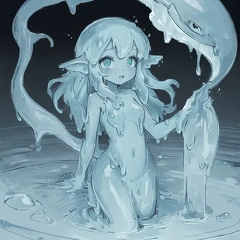 00002-[number]-1692480014-lineart, 2d , 1girl, ((monster girl, fish girl, slime, tentacles)), liquid, dripping, (furry female 0.85), monster mash, (fish),