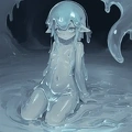 00000-[number]-3750763998-lineart, 2d, muscluar, absurdres, 1girl, ((monster girl, slime girl, slime, tentacles)), liquid, dripping, anthro slime, (furry