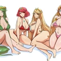 Terran117 Bikini Palutena, Pyra, Mythra, Zelda ob0ors