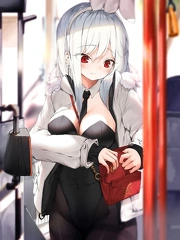 nananashi3 White-haired bunny girl using public transport [Original] gbljuq