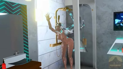 just4friendsixtynine Symmetra tentacle fun in the shower yomfr9