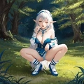 00434-[number]-2595962083-8k, masterpiece, high quality, 4k, best quality, panties, nsfw,  (ahegao), on knees, fantasy setting, elf girl, leaking