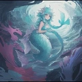 00018-[number]-1678319166-lineart, 2d , 1girl, ((monster girl, fish girl, slime, tentacles)), liquid, dripping, (furry female 0.85), monster mash, (fish),