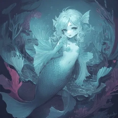 00022-[number]-1678319170-lineart, 2d , 1girl, ((monster girl, fish girl, slime, tentacles)), liquid, dripping, (furry female 0.85), monster mash, (fish),