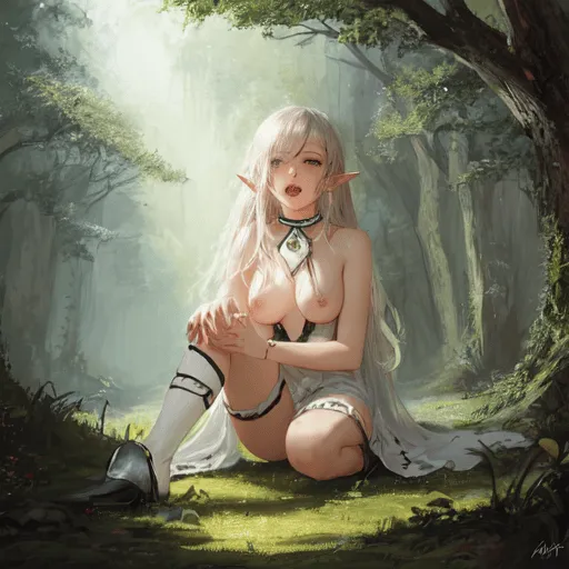00319-[number]-3308585169-8k, masterpiece, high quality, 4k, best quality, nude, nsfw,  (ahegao), on knees, fantasy setting, elf girl, leaking.webp