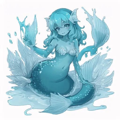 00060-[number]-1678319208-lineart, 2d , 1girl, ((monster girl, fish girl, slime, tentacles)), liquid, dripping, (furry female_0.85), monster mash, (fish),.webp