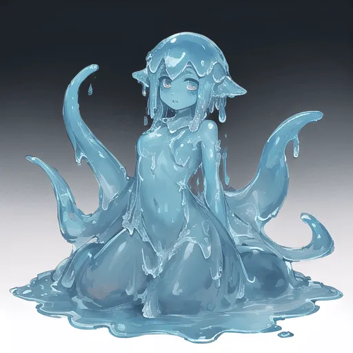 00061-[number]-3750764059-lineart, 2d, muscluar, absurdres, 1girl, ((monster girl, slime girl, slime, tentacles)), liquid, dripping, anthro slime, (furry.webp
